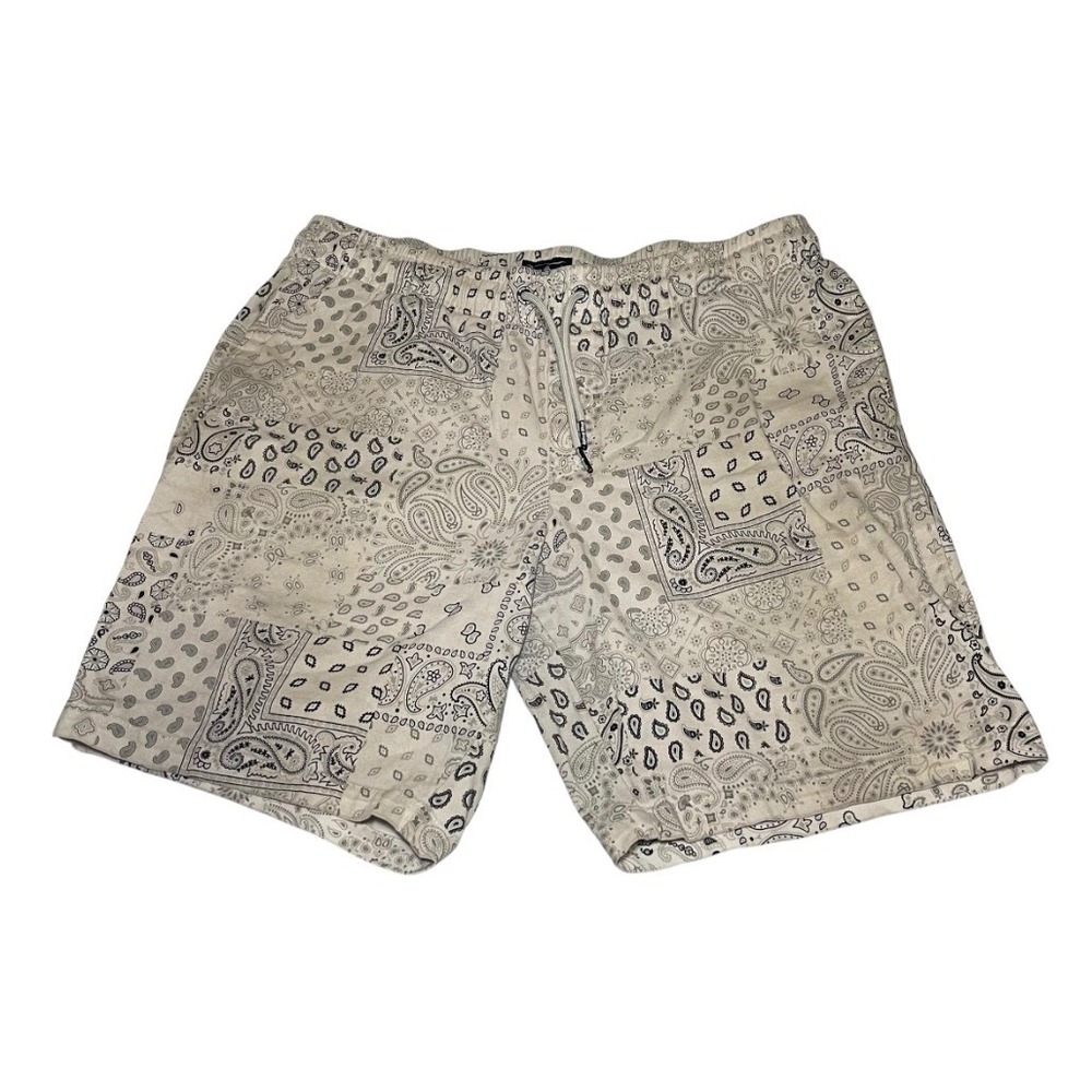 Dogg Supply by Snoop Dogg Bandana Print Shorts XL Beige Streetwear Y2K Rare